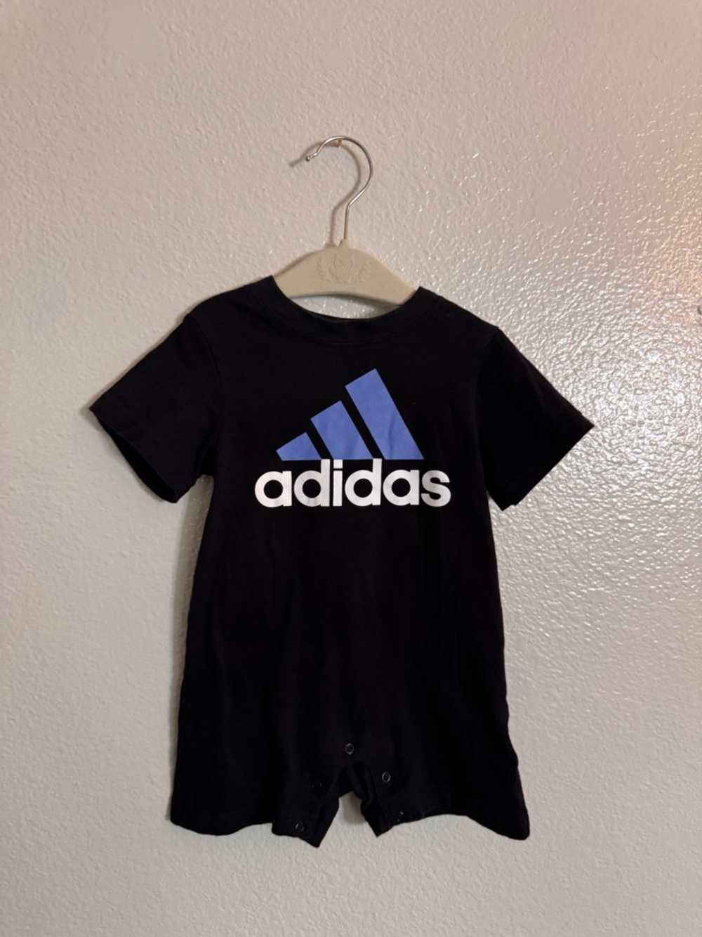 adidas Black Romper with Blue Logo Tee